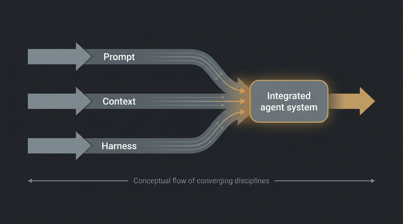 The three layers converging into one integrated agent system